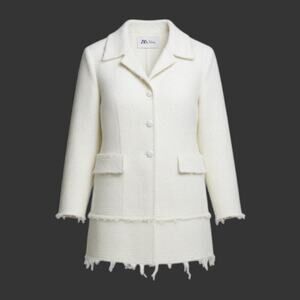 Bottega Veneta Pre-Fall 2019 Bouclé Jacket Winter White Size 48